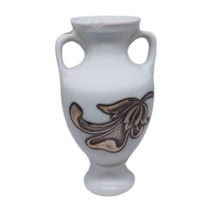 Πορσελάνινο Μικρό Βάζο Βεργίνα Με Ασημένιο Σκάλισμα