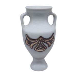 Πορσελάνινο Μικρό Βάζο Βεργίνα Με Ασημένιο Σκάλισμα