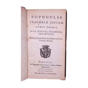 Σοφοκλέους Τραγωδίαι Επτά - Sophoclis Tragoediae Septem 1787