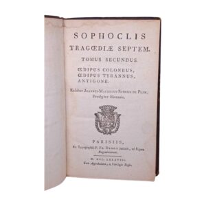Σοφοκλέους Τραγωδίαι Επτά - Sophoclis Tragoediae Septem 1787
