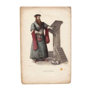Γκραβούρα Robert Etienne τυπογράφου του Μεσαίωνα 19ου αιώνα